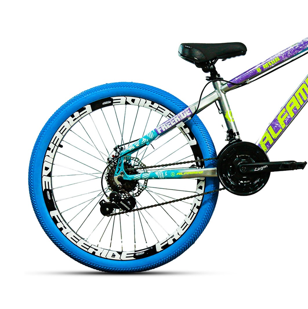 Bicicleta de Grau Alfameq Na Quebrada Freeride 21v Shimano-Cinza/Azul-13