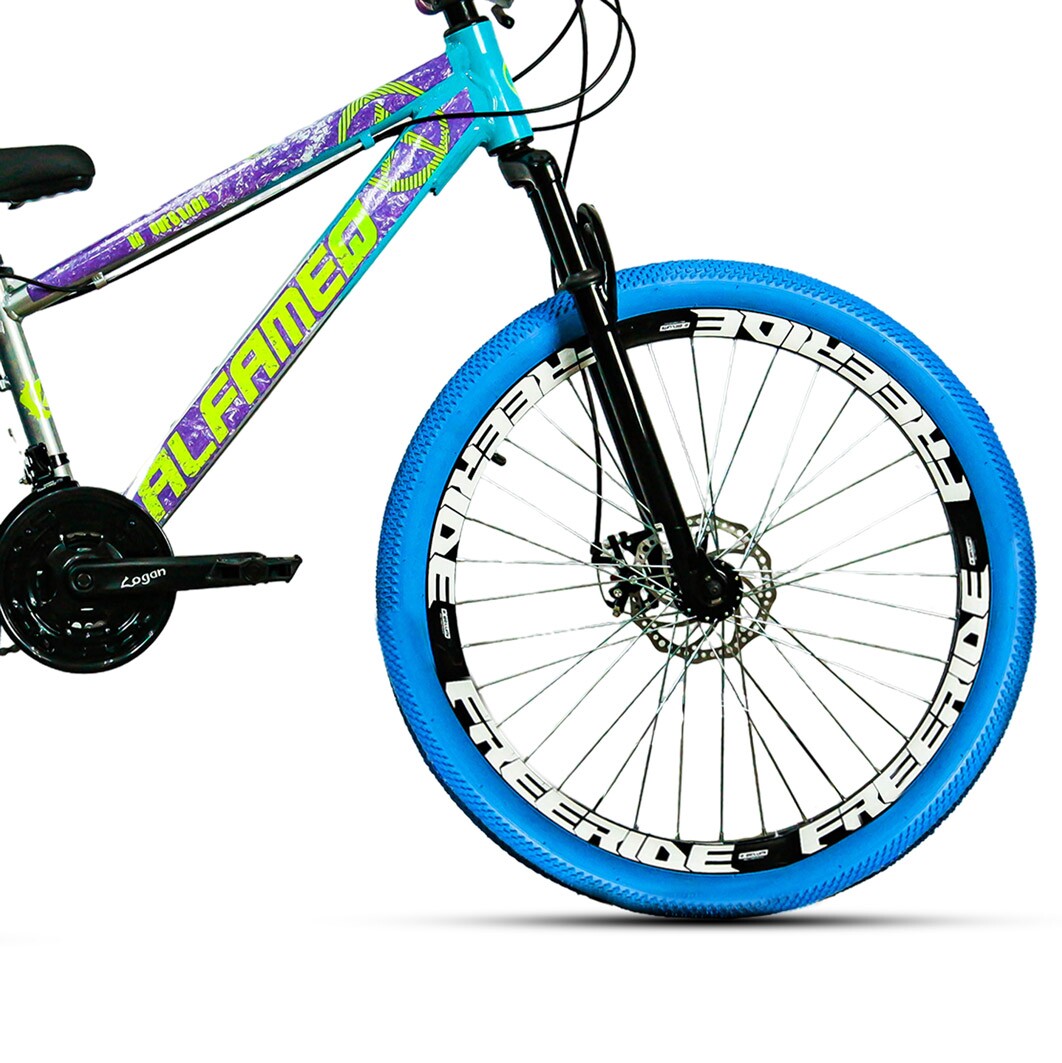 Bicicleta de Grau Alfameq Na Quebrada Freeride 21v Shimano-Cinza/Azul-13