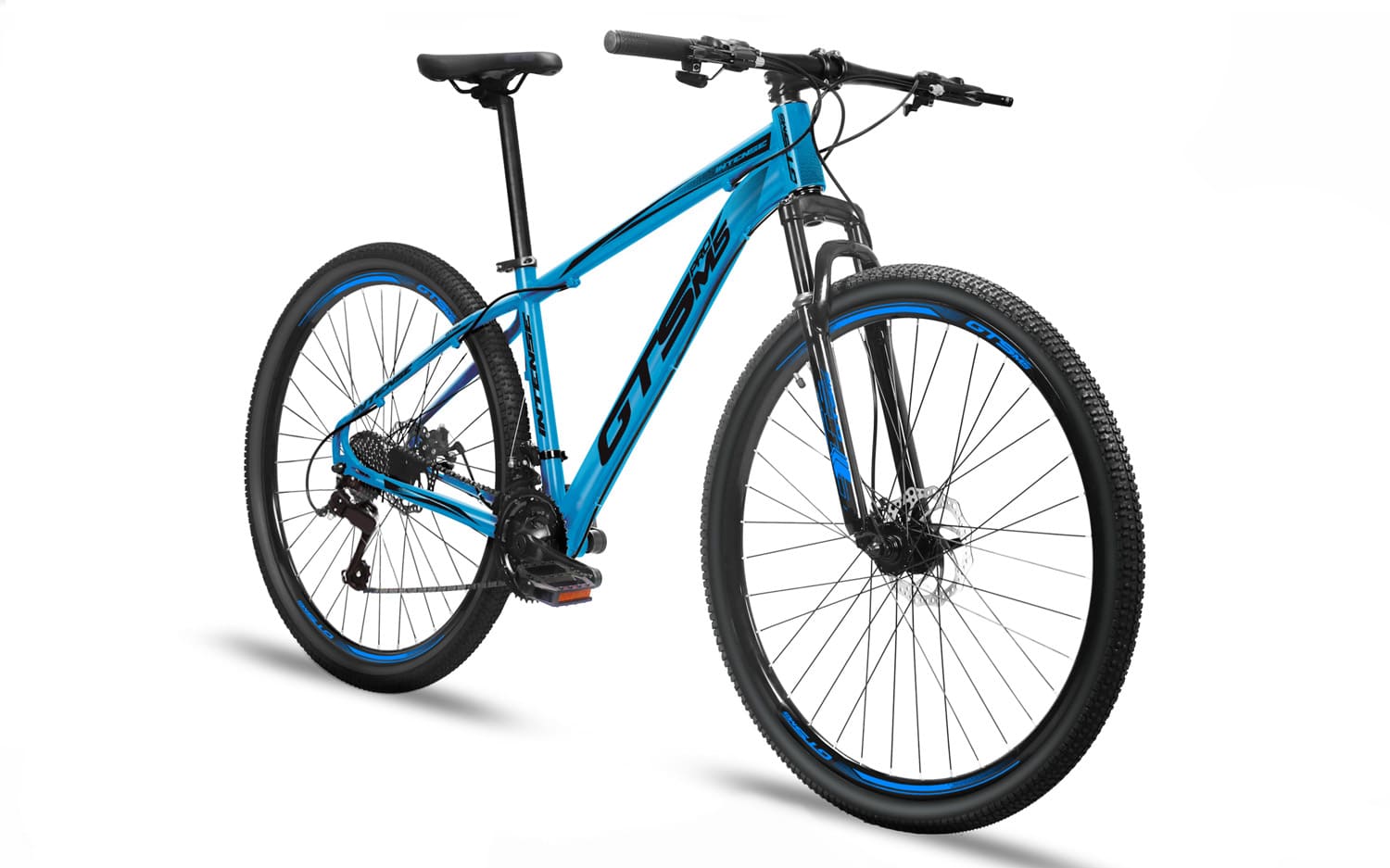 Bicicleta Aro 29 GTS PROM5 Intense Freio a Disco 21 Marchas-Azul/Preto-21