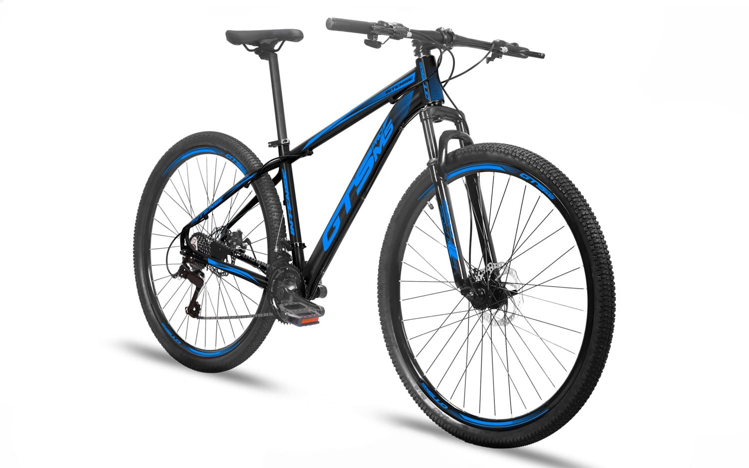 Bicicleta Aro 29 GTS PROM5 Intense Freio a Disco 21 Marchas-Preto/Azul-19