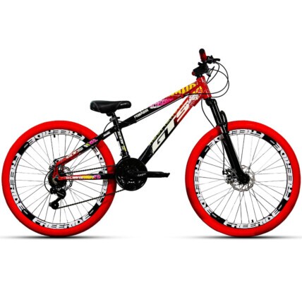 Bicicleta de Grau GTS Predador Aro 26 Freeride 21v Shimano Pneu Colorido