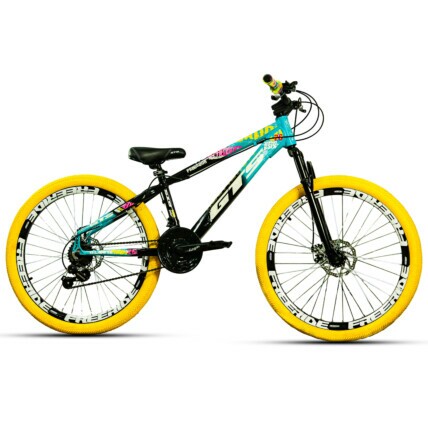 Bicicleta de Grau GTS Predador Aro 26 Freeride 21v Shimano Pneu Colorido-Verde Agua/Preto-13