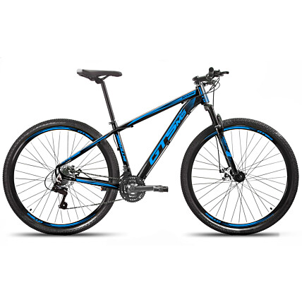 Bicicleta Aro 29 GTS PROM5 Intense Freio a Disco 21 Marchas-Preto/Azul-17