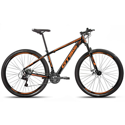 Bicicleta Aro 29 GTS PROM5 Intense Freio a Disco 21 Marchas-Preto/Laranja-17