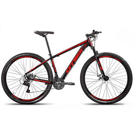 Bicicleta Aro 29 GTS PROM5 Intense Freio a Disco 21 Marchas-Preto/Vermelho-19