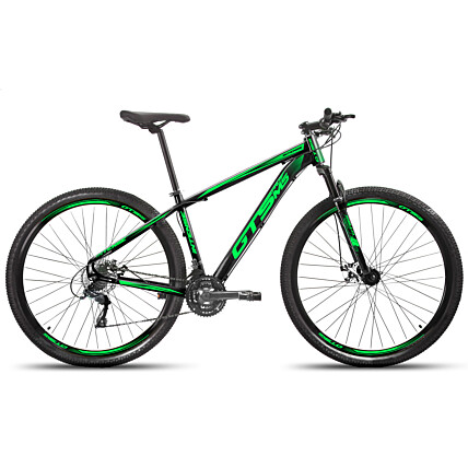 Bicicleta Aro 29 GTS PROM5 Intense Freio a Disco 24 Marchas-Preto/Verde-21