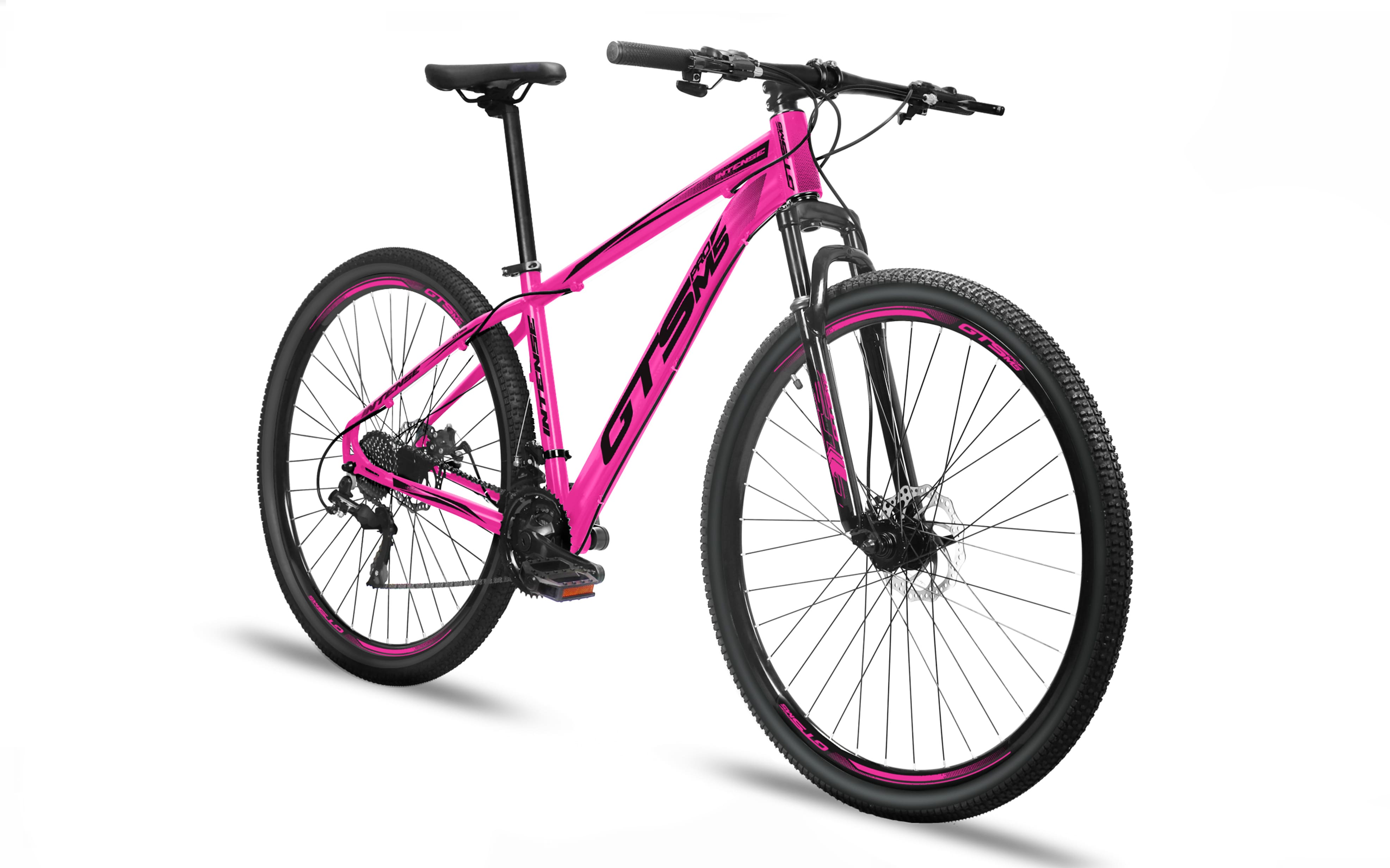 Bicicleta Aro 29 GTS PROM5 Intense Freio a Disco 24 Marchas-Rosa/Preto-17