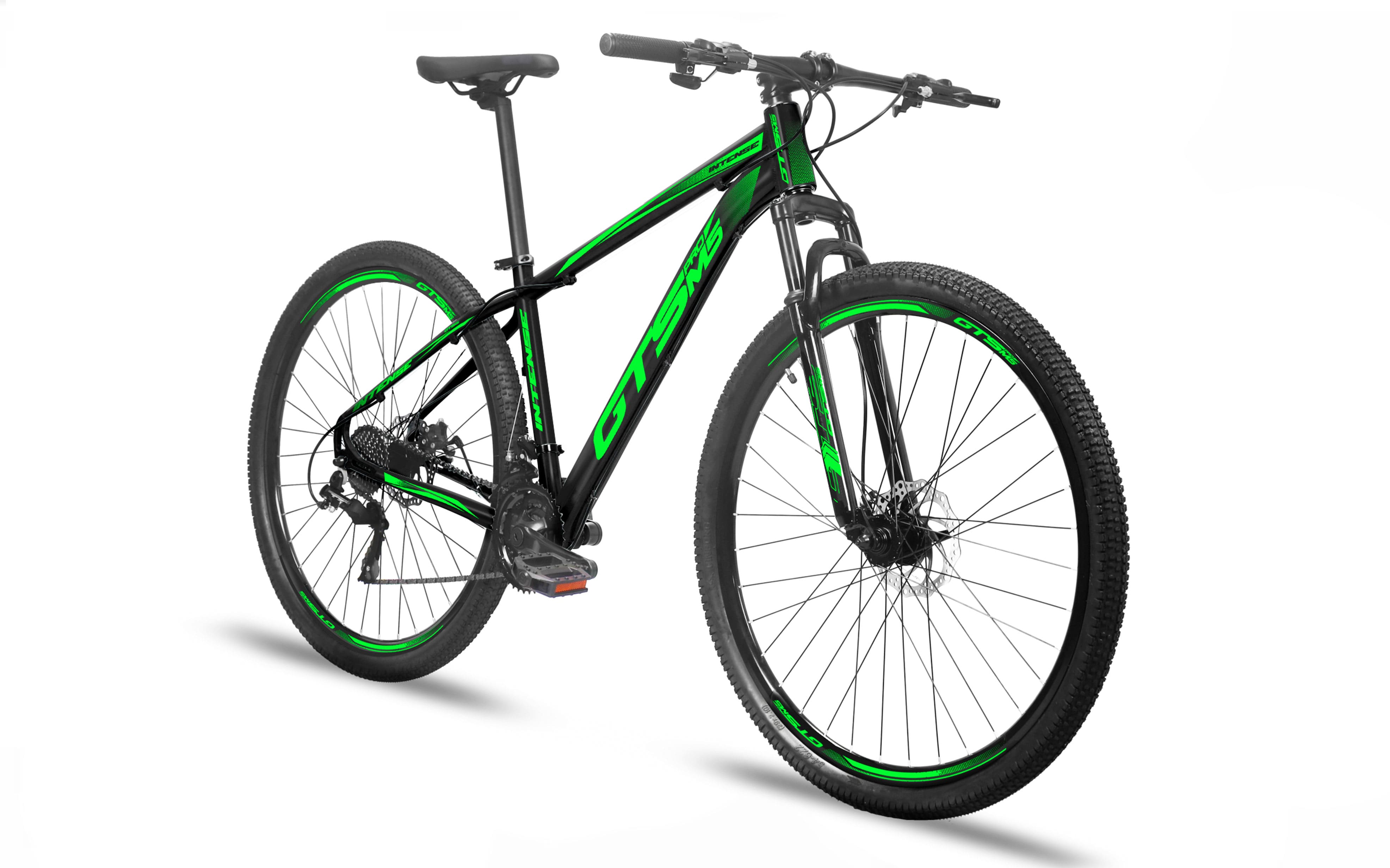 Bicicleta Aro 29 GTS PROM5 Intense Freio a Disco 24 Marchas-Preto/Verde-19