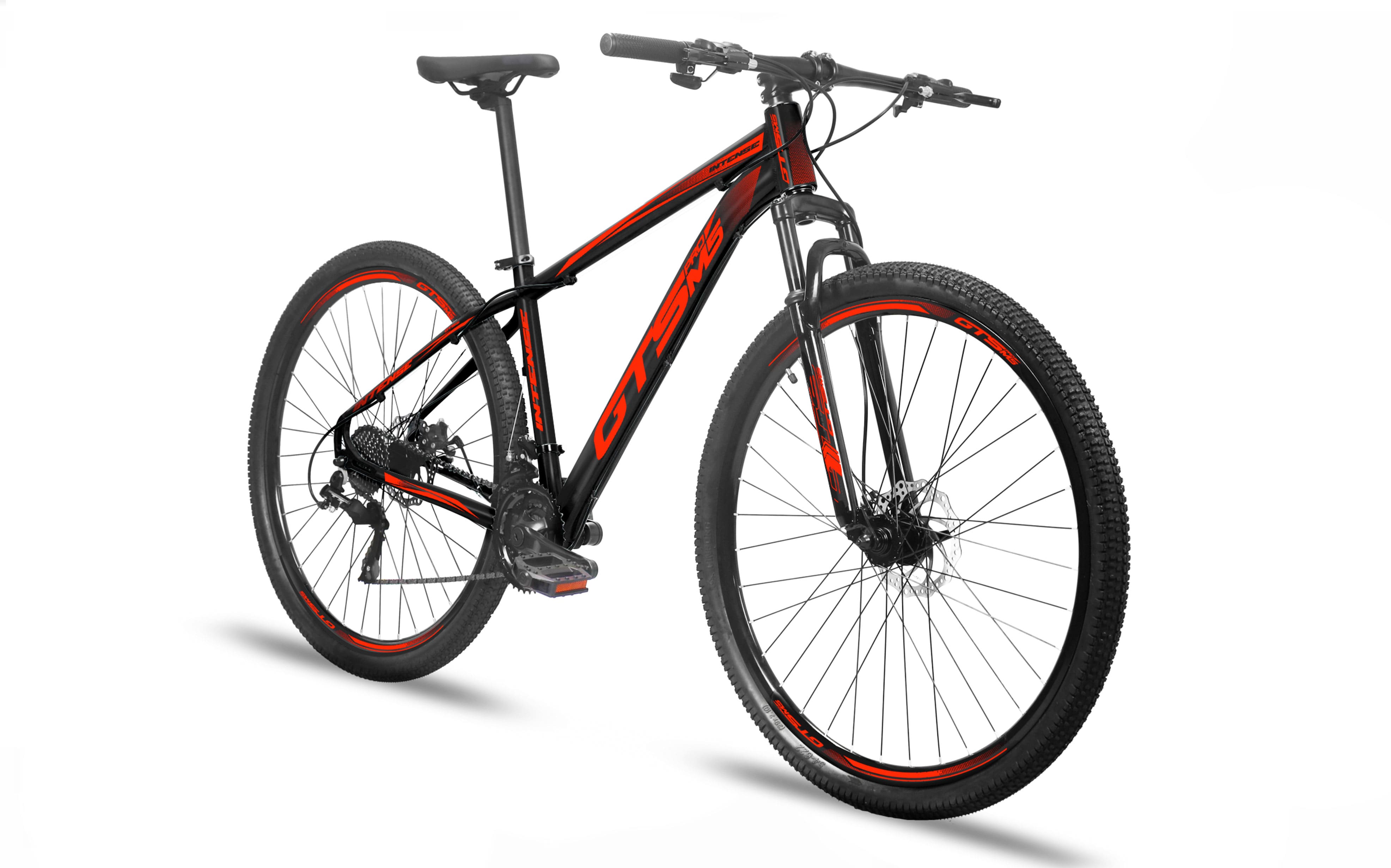 Bicicleta Aro 29 GTS PROM5 Intense Freio a Disco 24 Marchas-Preto/Vermelho-19