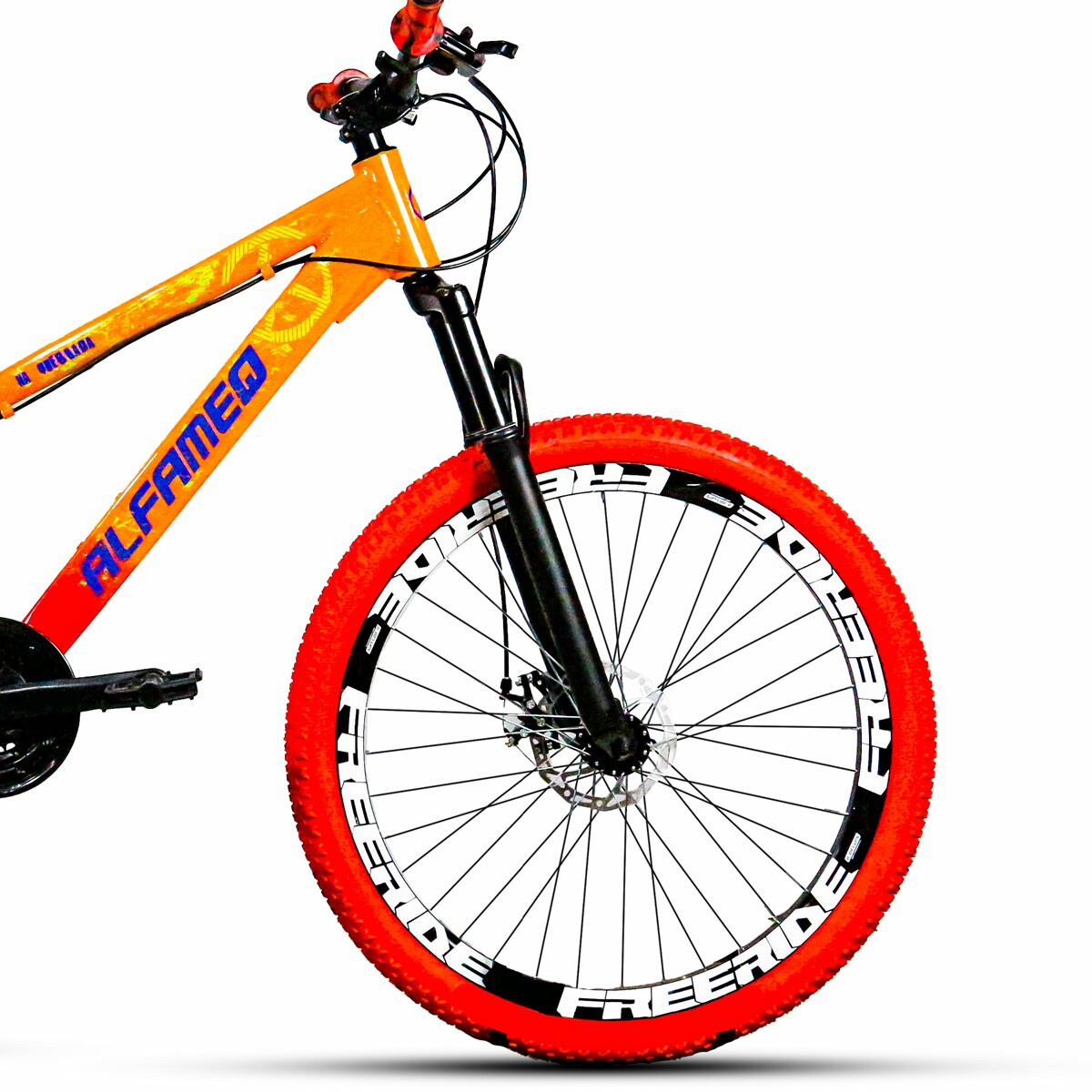 Bicicleta de Grau Alfameq Na Quebrada Color Freeride 21v Shimano-Laranja/Vermelho-13
